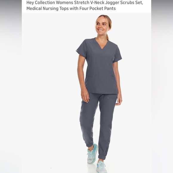 Gray Scrub Set - Picture 1 of 10